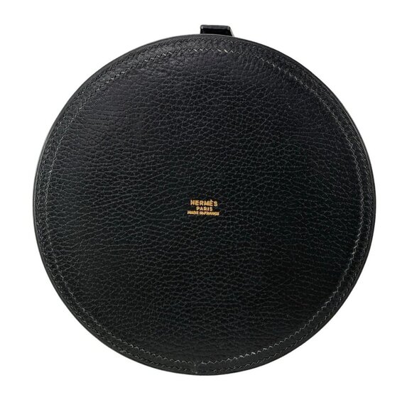 Auth HERMES Standee Black Vachette Grainee Des Ardennes Circle S Shoulder Bag - Picture 6 of 16